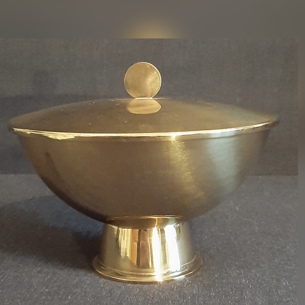 Vintage Brass Bowl with Lid, Made in Sweden for Scan Corporation